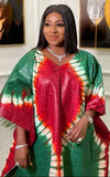 Robe Boubou Africain Rouge Et Vert