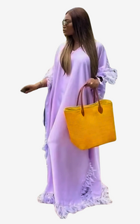 Robe Boubou Africaine en Plumes