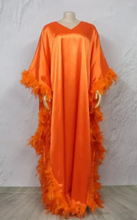 Robe Boubou Africaine en Plumes