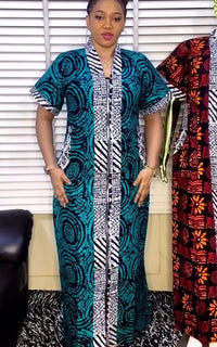 Robe Boubou Africaine Longue Bleue