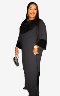 Robe Boubou Africaine Noir Pailletée