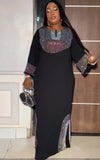 Robe Boubou Africaine Noir Pailletée