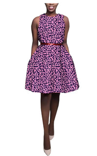 Robe Courte Avec Imprimé Africain