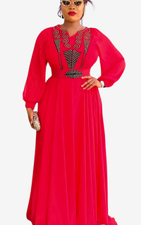 Robe de Soirée Africaine en Mousseline