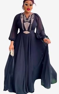 Robe de Soirée Africaine en Mousseline