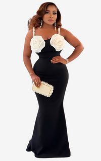 Robe de Soirée Africaine Fleur 3D