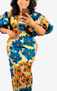Robe Élégante Africaine Manche Lanterne