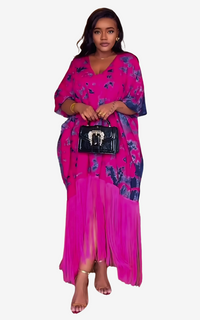 Robe Imprimé Africain Col V