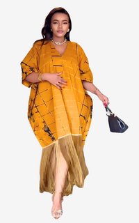 Robe Imprimé Africain Col V