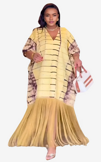 Robe Imprimé Africain Col V