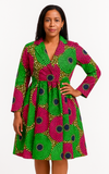Robe Veste Africaine Verte et Rouge