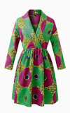 Robe Veste Africaine Verte et Rouge