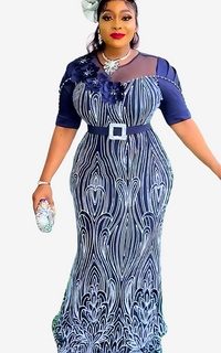 Robes Africaine Pailletée Avec Ceinture