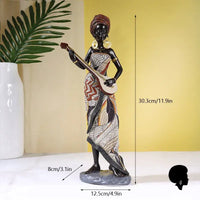 Statue Femme Africaine Musicienne