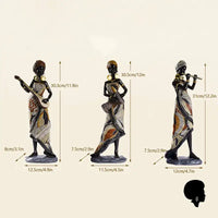 Statue Femme Africaine Musicienne