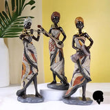 Statue Femme Africaine Musicienne