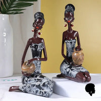 Statue Femme Africaine Musicienne