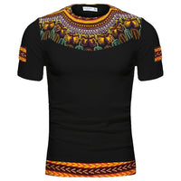 T Shirt Col Ouvert Africain Homme