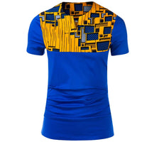 T Shirt Col Ouvert Africain Homme