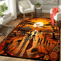 Tapis Motif Village Africain