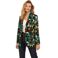 Veste Longue Africaine Femme Orange Bleu