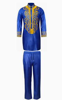 Vêtement Boubou Homme Bleu 2 Pièces